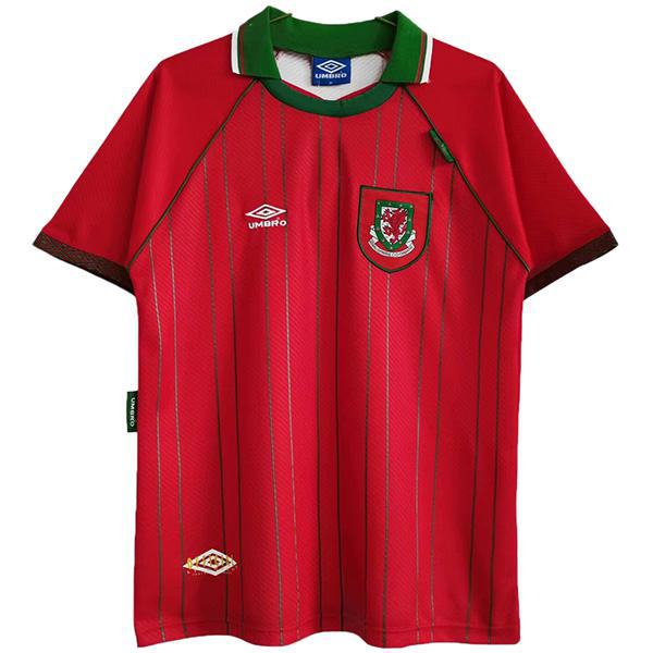 Wales maglia da calcio retrò da casa del Galles maillot match prima maglia da calcio sportiva da uomo rossa 1994-1996